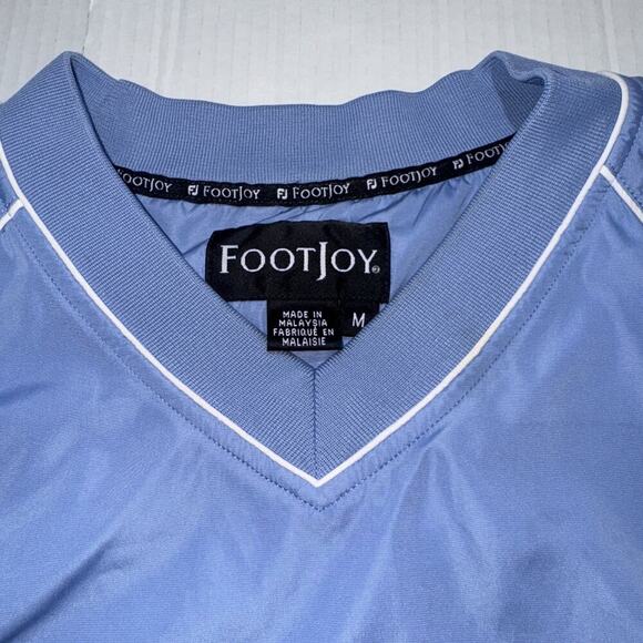 Footjoy Windbreaker Mens M Blue Golf Performance Short Sleeve Pullover Jacket - Picture 6 of 14